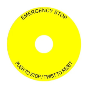 E-stop Twist to reset